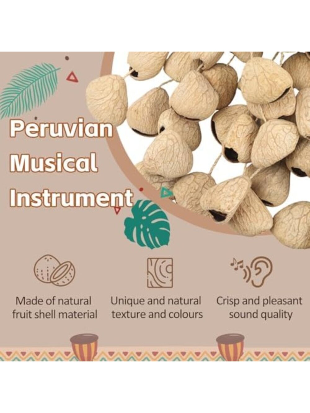 Panji-70 Seed Shaker Instrument for Cacho Seeds - Rattle Shell Design - Picture 3 of 6